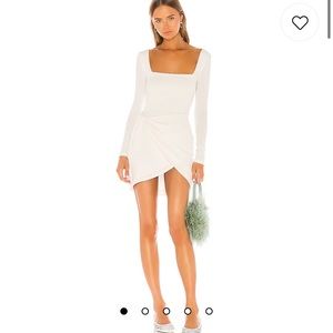 Devon Dress - White mini long sleeve dress